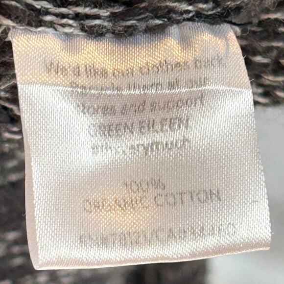 Eileen Fisher Marled Organic Cotton Knit Sweater Black Gray Small - Picture 6 of 6